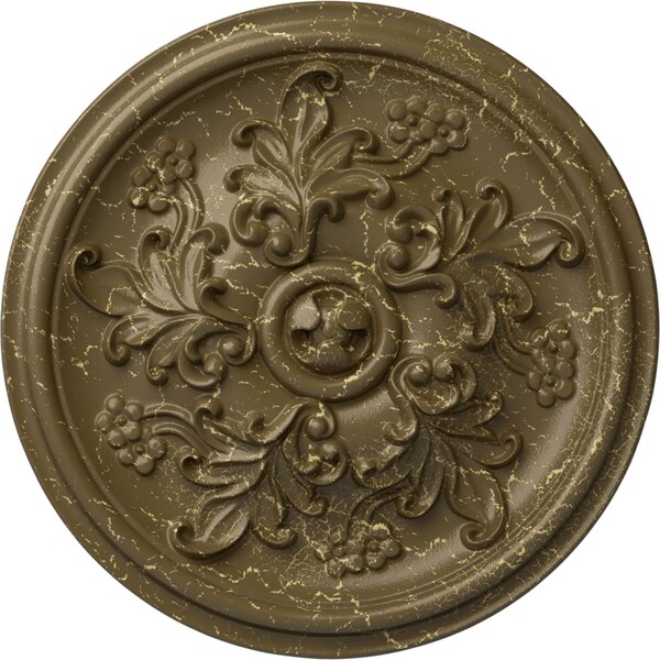 Ekena Millwork Katheryn Ceiling Medallion (Canopies up to 2 1/8"), 14 1/2"OD x 2 3/4"P, Mississippi Mud Crackle CM14KTMMC - main